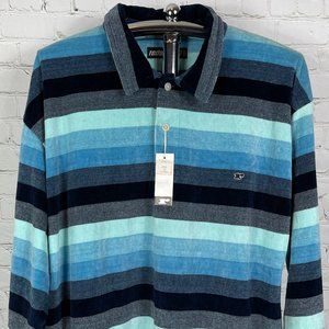 NWT RARE VINTAGE 90'S REDSAND MEN'S VELOUR STRIPED POLO